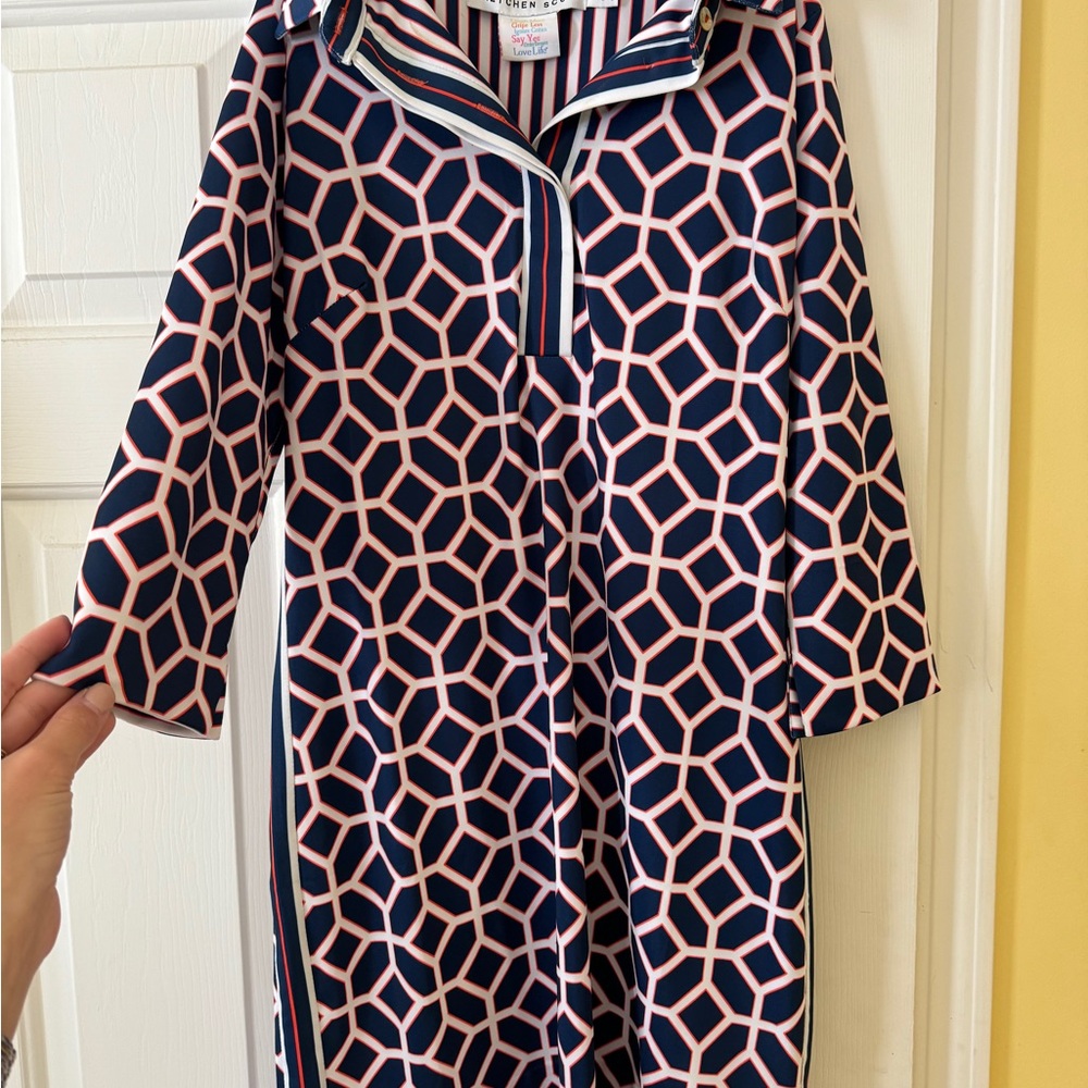 Gretchen Scott Everywhere Dress - Lucy in the Sky Navy/Orange - Size Small - Picture 3 of 4